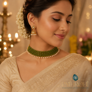 Emerald Royale Pearl Choker – view 1 | Pathrohi