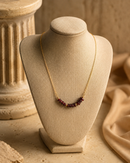 Wine Glow Garnet Chip Mini Necklace – view 5 | Pathrohi