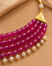 Fuchsia Royale Pearl Choker – view 5 | Pathrohi