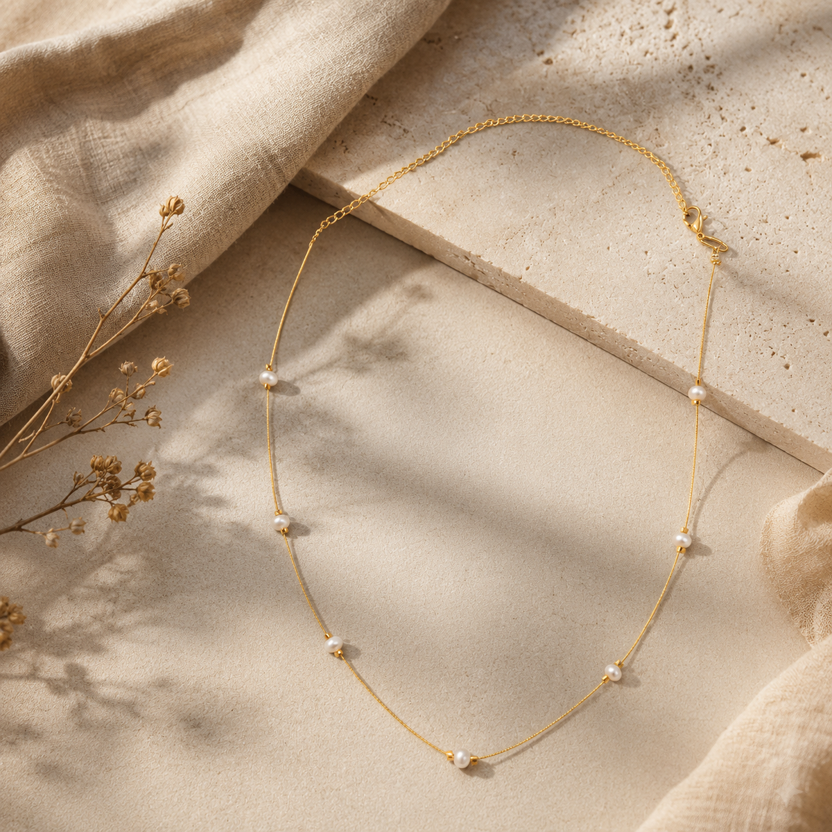 Pearl Dew Fine-Wire Necklace – view 6 | Pathrohi