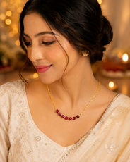 Ruby Ember Red Quartz Mini Necklace – view 11 | Pathrohi