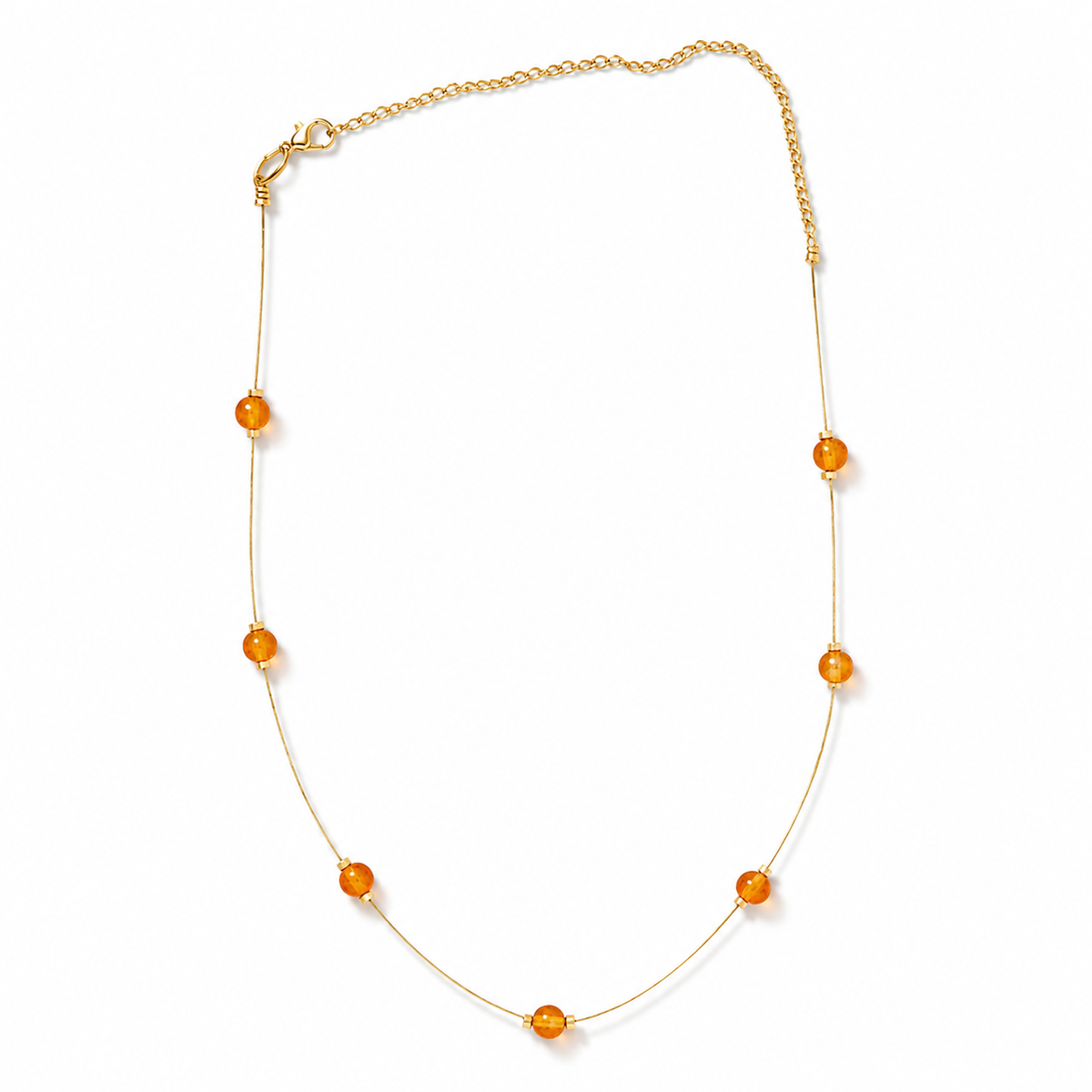 Citrine Dew Fine-Wire Necklace – view 6 | Pathrohi