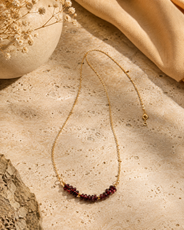 Wine Glow Garnet Chip Mini Necklace – view 9 | Pathrohi