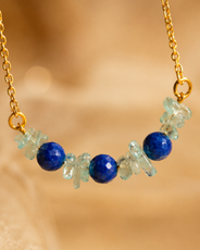 Ocean Forest Aventurine & Blue Onyx Mini Necklace – view 9 | Pathrohi