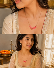 Coral Whisper Pearl Mini Necklace – view 9 | Pathrohi