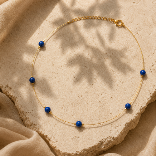 Blue Dew Fine-Wire Necklace – view 2 | Pathrohi