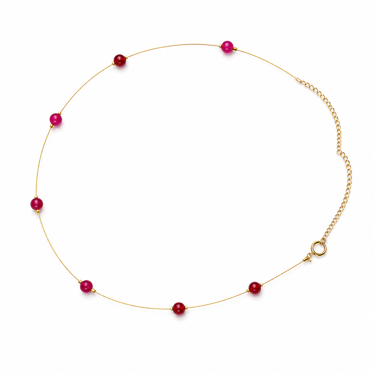 Fuchsia Dew Fine-Wire Necklace – view 1 | Pathrohi