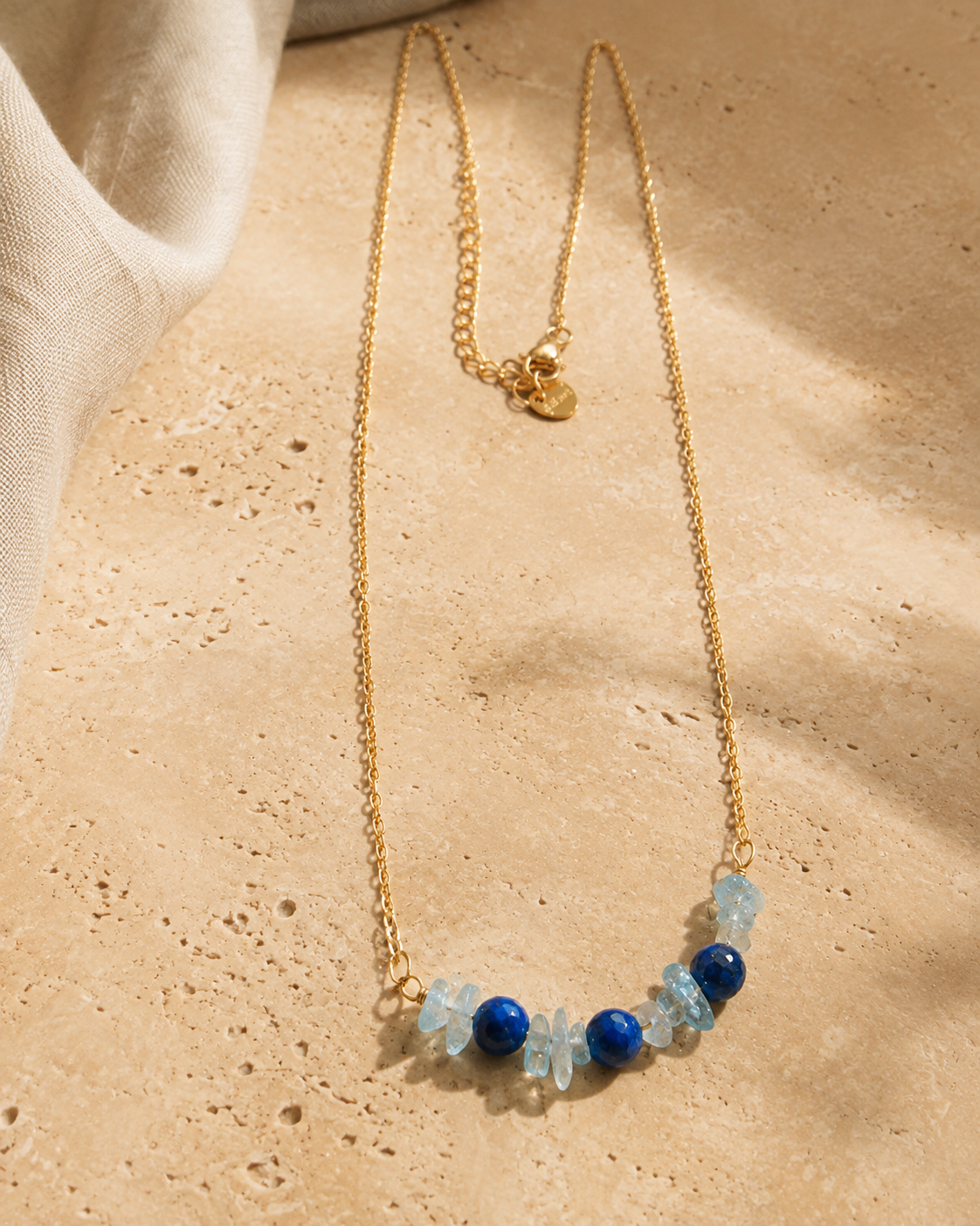Ocean Forest Aventurine & Blue Onyx Mini Necklace – view 10 | Pathrohi