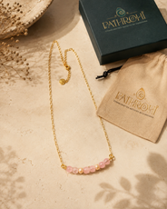 Blush Pearl Rose Quartz Mini Necklace – view 7 | Pathrohi