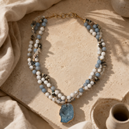 Rose Reverie Rubellite & Quartz Crystal Necklace – view 16 | Pathrohi
