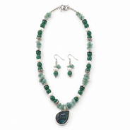 Close-up view of Green Aventurine Teardrop Set showing handcrafted details