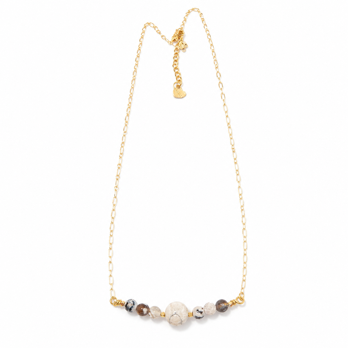 Earth Script Dragon Vein Agate Mini Necklace – view 1 | Pathrohi