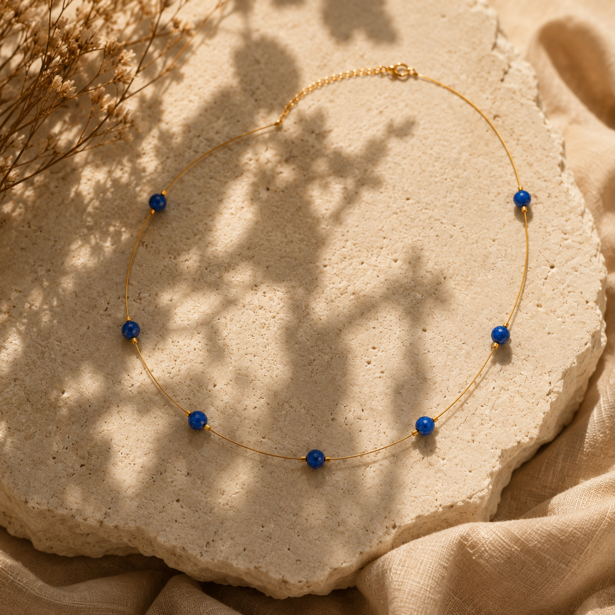 Blue Dew Fine-Wire Necklace – view 7 | Pathrohi