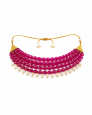 Fuchsia Royale Pearl Choker – view 4 | Pathrohi