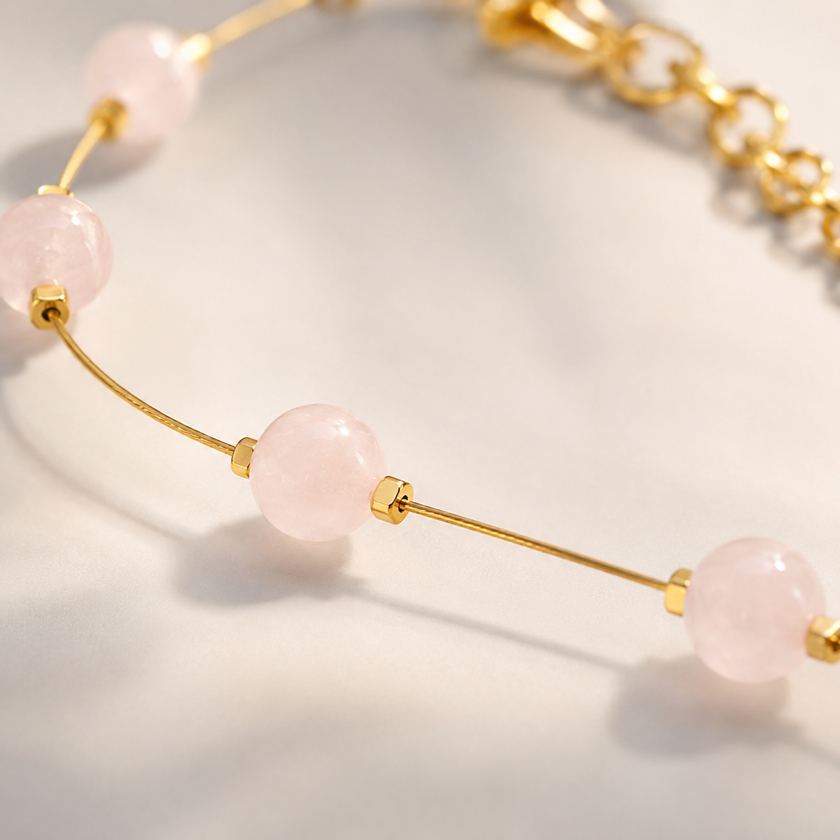 Rose Quartz Dew Fine-Wire Necklace – view 4 | Pathrohi